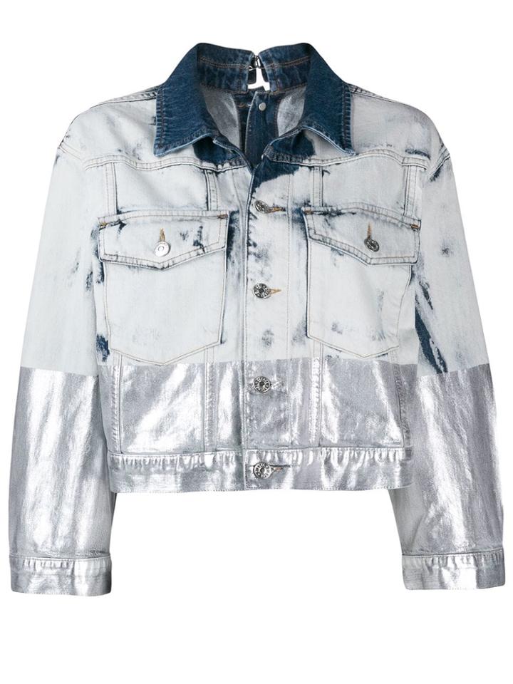 Diesel Metallic-coated Denim Trucker Jacket - Blue