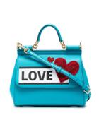 Dolce & Gabbana Blue Medium Sicily Love Shoulder Bag