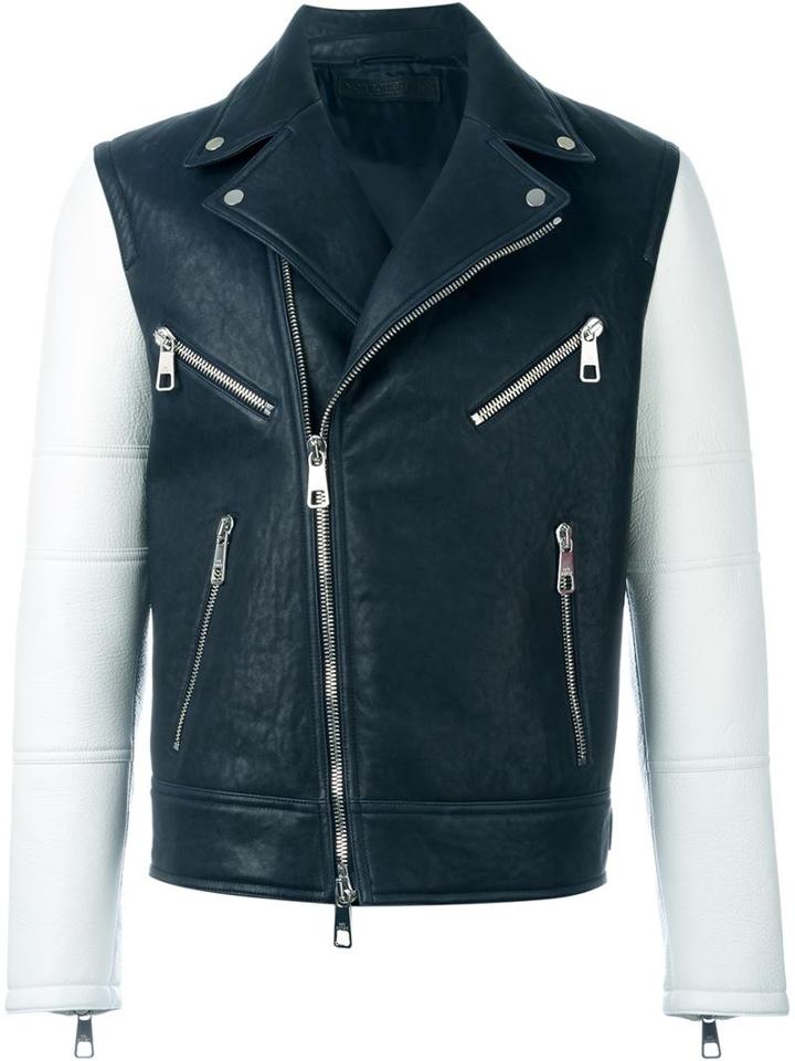 Neil Barrett Colour Block Biker Jacket