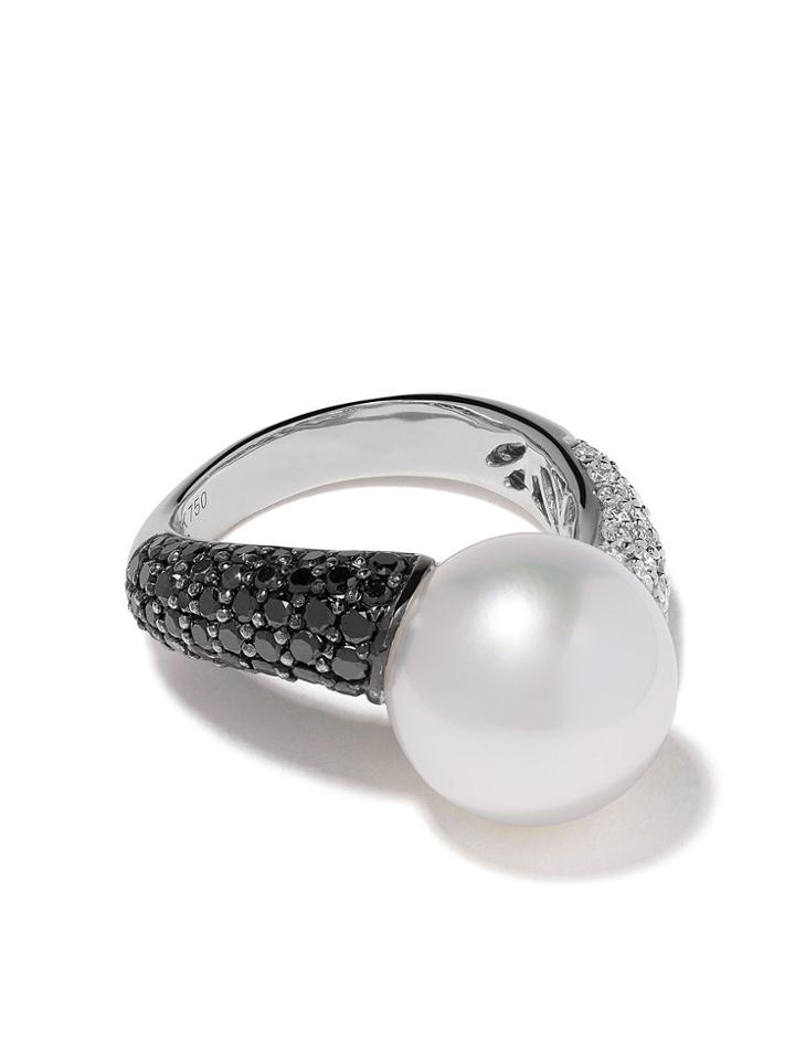 Yoko London 18kt White Gold Twilight South Sea Pearl And Diamond Ring