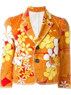 Dsquared2 Floral Print Denim Jacket, Women's, Size: 44, Yellow/orange, Cotton/spandex/elastane/polyester