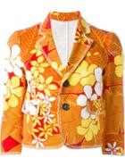 Dsquared2 Floral Print Denim Jacket, Women's, Size: 44, Yellow/orange, Cotton/spandex/elastane/polyester