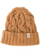 Inverallan Cable Knit Beanie Hat, Women's, Brown, Wool