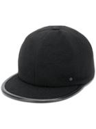 Maison Michel Leather Trim Baseball Cap - Black