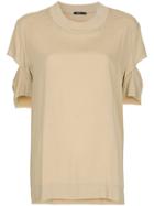 Bassike Cut-out Sleeve T-shirt - Brown