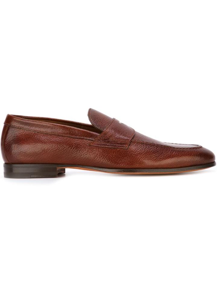 Santoni Classic Loafers, Men's, Size: 6, Brown, Leather