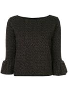 Ingie Paris Jacquard Lame Knitted Top - Black