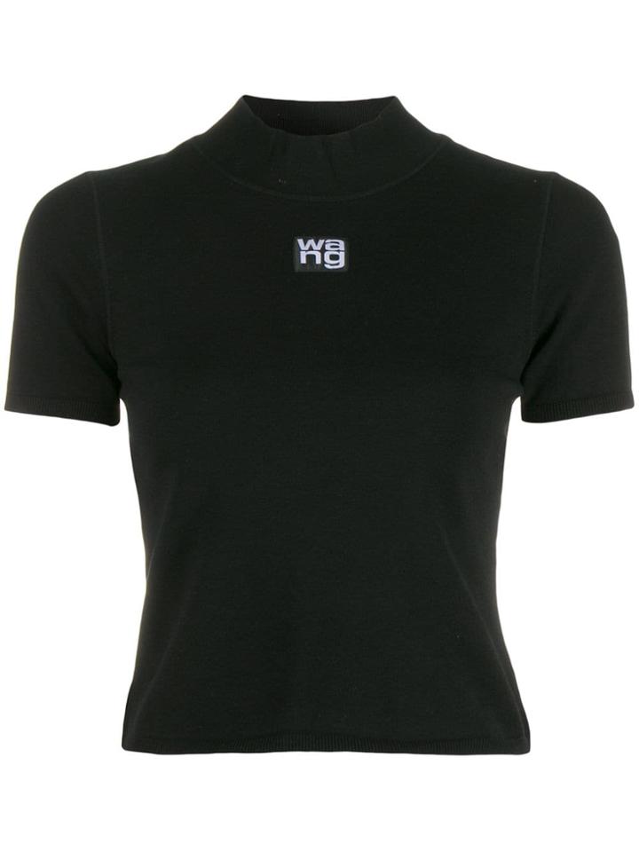 T By Alexander Wang High Neck Logo Top - Black