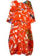 Daniela Gregis Patterned Shift Dress, Women's, Size: 2, Red, Linen/flax