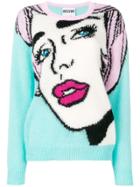 Moschino 'eyes' Knitted Sweater - Blue