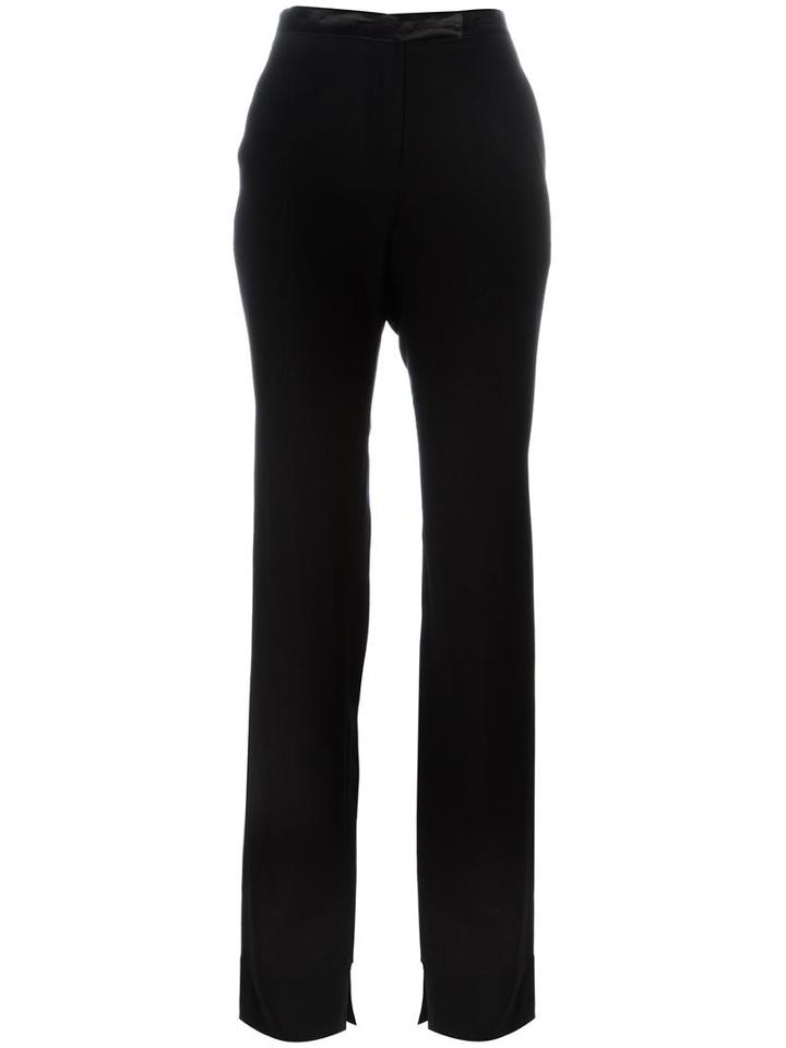 Ann Demeulemeester Blanche Split Hem High-waisted Trousers, Women's, Size: 38, Black, Cotton/rayon/virgin Wool