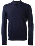 Z Zegna Mesh Effect Longsleeved Polo Shirt