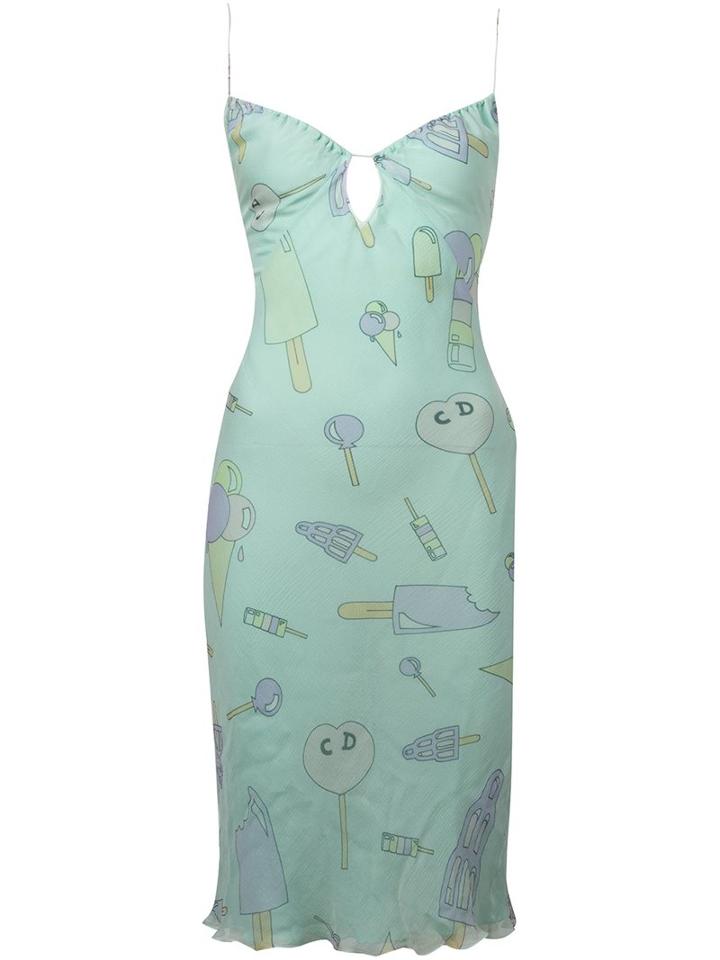 Christian Dior Vintage Candy And Icecream Print Slip Dress