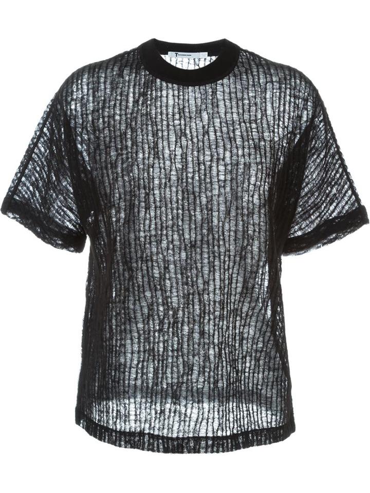 T By Alexander Wang Sheer Crinkle Knit Top