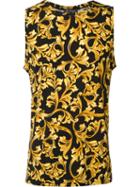 Versace 'barocco' Print Tank Top, Men's, Size: Vi, Black, Spandex/elastane/viscose