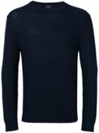 Jil Sander - Crew Neck Knitted Sweater - Men - Virgin Wool - 48, Blue, Virgin Wool