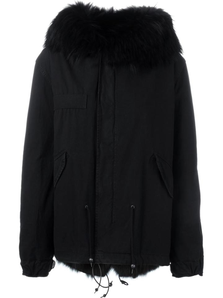 Mr & Mrs Italy Trimmed Hood Mid Parka - Black