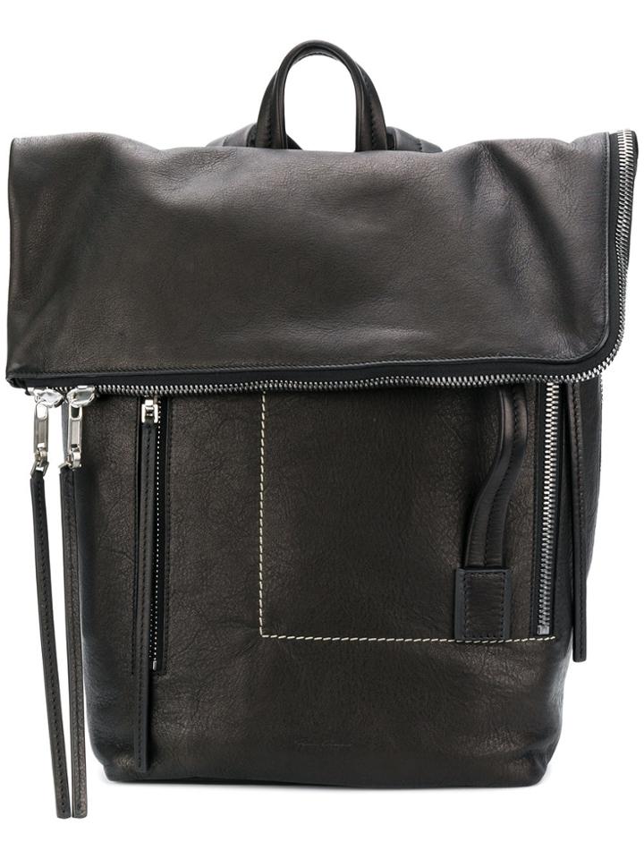 Rick Owens Foldover Top Backpack - Black