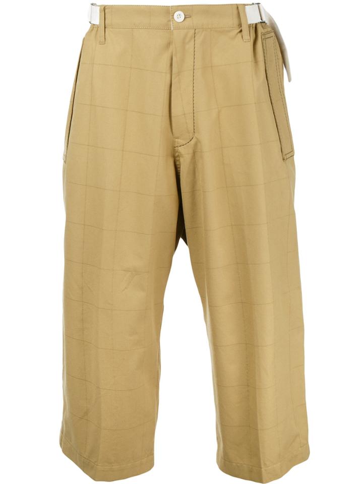 Sacai Grid Print Trousers - Brown