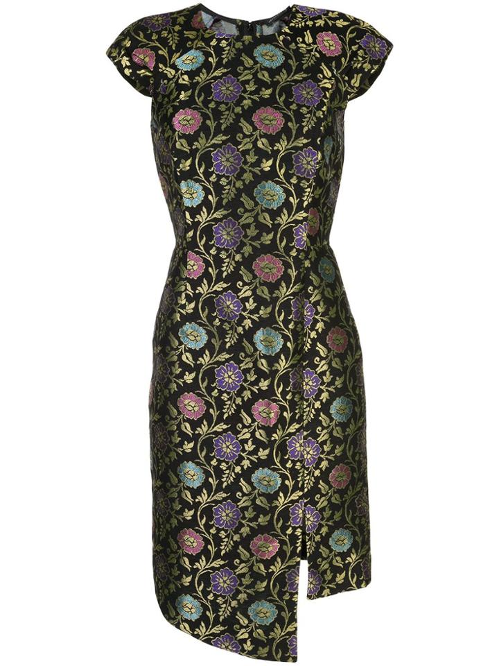 Josie Natori Jacquard Print Dress - Black