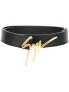 Giuseppe Zanotti Design - Branded Buckle Belt - Women - Leather - 100, Black, Leather