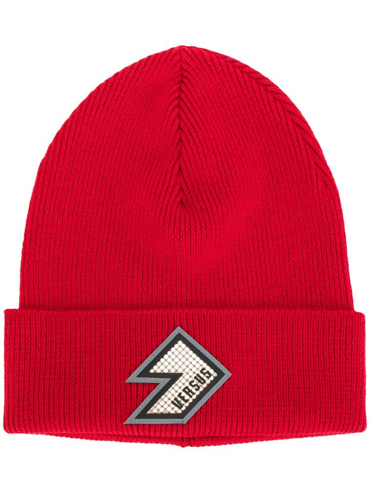 Versus Logo Patch Beanie - Red