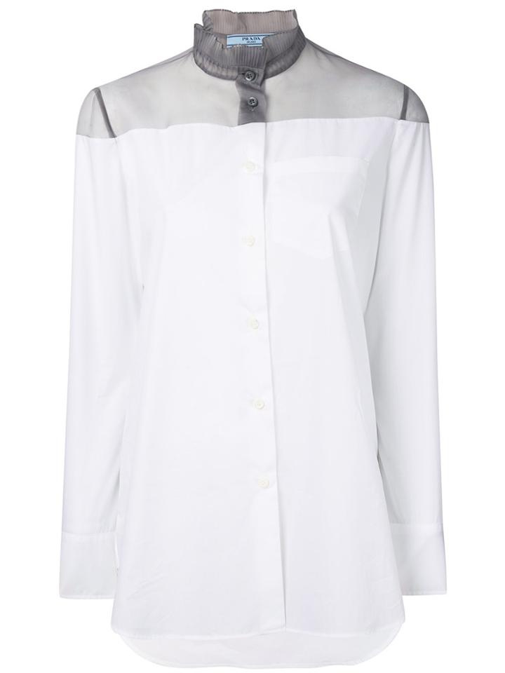 Prada Sheer Panelled Shirt - White