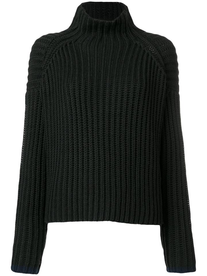 Victoria Victoria Beckham Ribbed Detail Jumper - Black