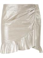 Isabel Marant - 'luna' Ruffled Mini Skirt - Women - Cotton/linen/flax - 40, Nude/neutrals, Cotton/linen/flax