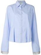Aviù - Layered Sleeves Shirt - Women - Cotton/polyester/viscose - 40, Blue, Cotton/polyester/viscose