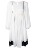 Chloé - Layered Frill Dress - Women - Silk/cotton/polyester - 38, Women's, White, Silk/cotton/polyester