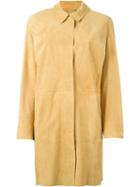 Desa 1972 Buttoned Up Coat, Women's, Size: 36, Yellow/orange, Suede