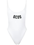 Gcds - Scoop Back Logo Swimsuit - Women - Polyamide/spandex/elastane - S, White, Polyamide/spandex/elastane