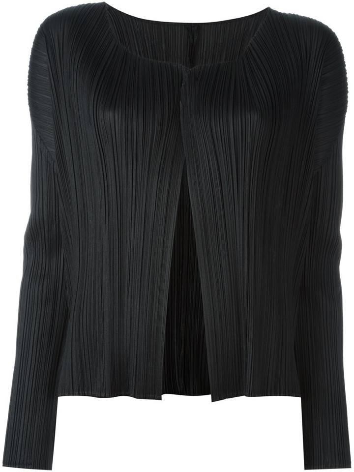 Pleats Please By Issey Miyake Ribbed V-neck Cardigan