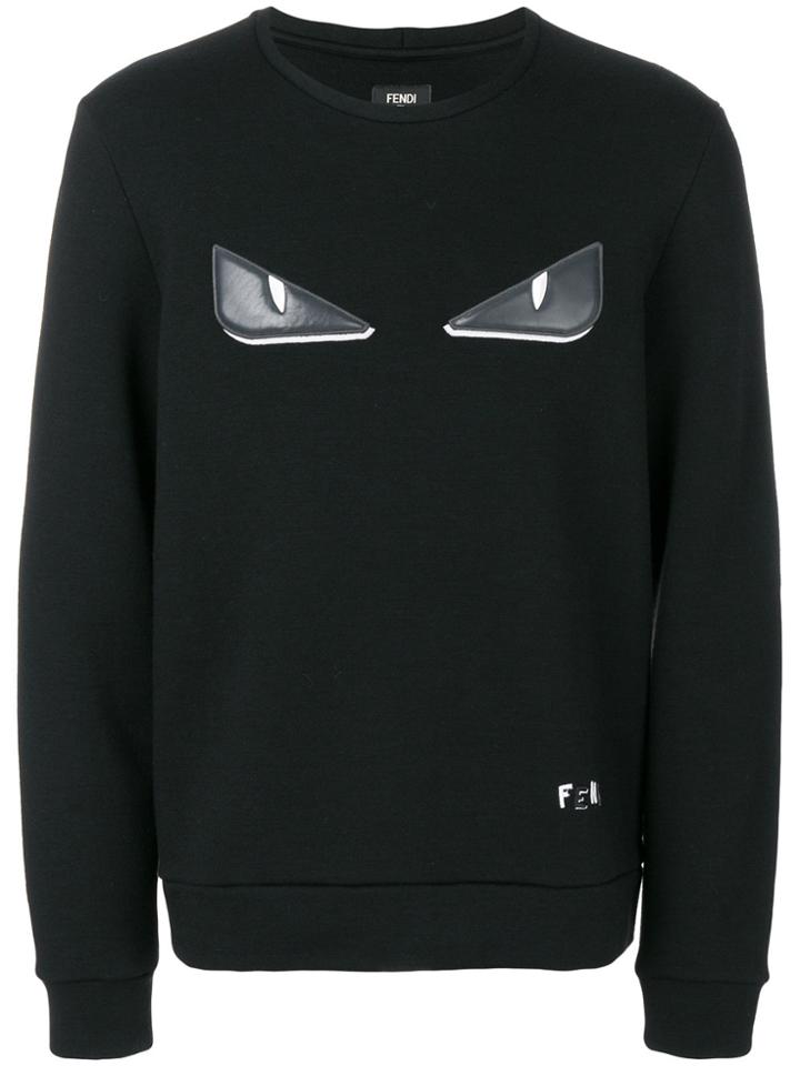 Fendi Bag Bugs-appliqué Sweatshirt - Black
