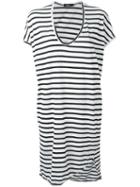 Bassike Striped T-shirt Dress, Women's, Size: Small, Black, Organic Cotton