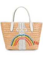 Anya Hindmarch Rainbow Woven Wicker Basket - Neutrals