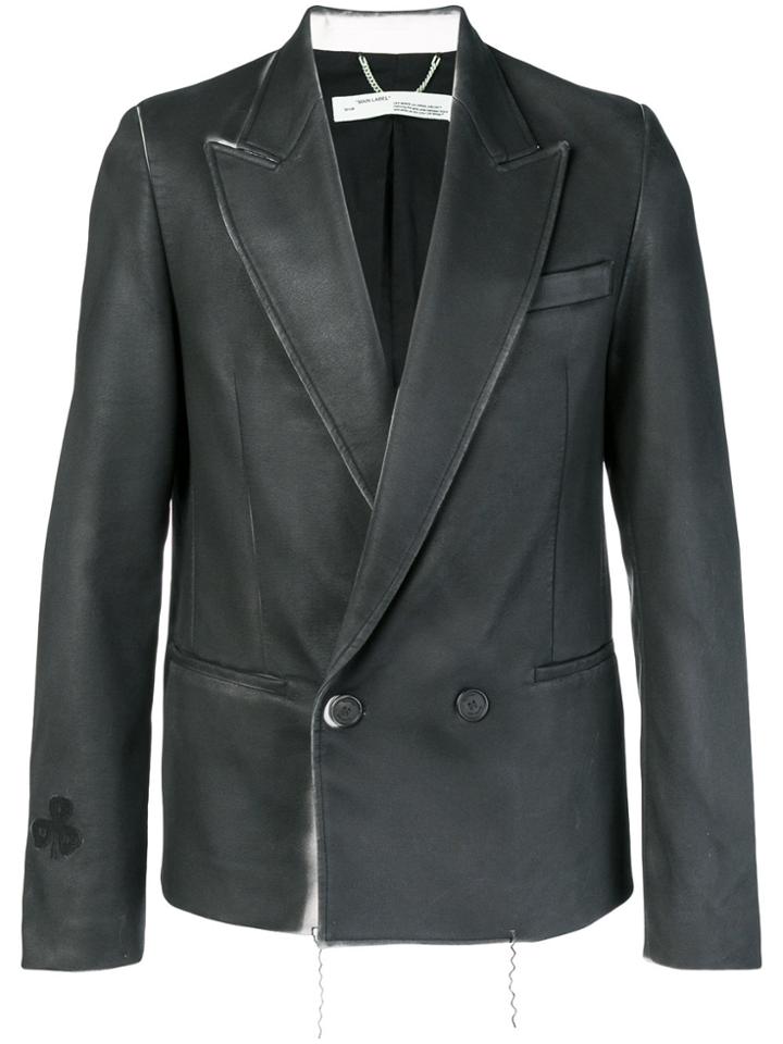 Off-white Painted Double Breasted Blazer - Black