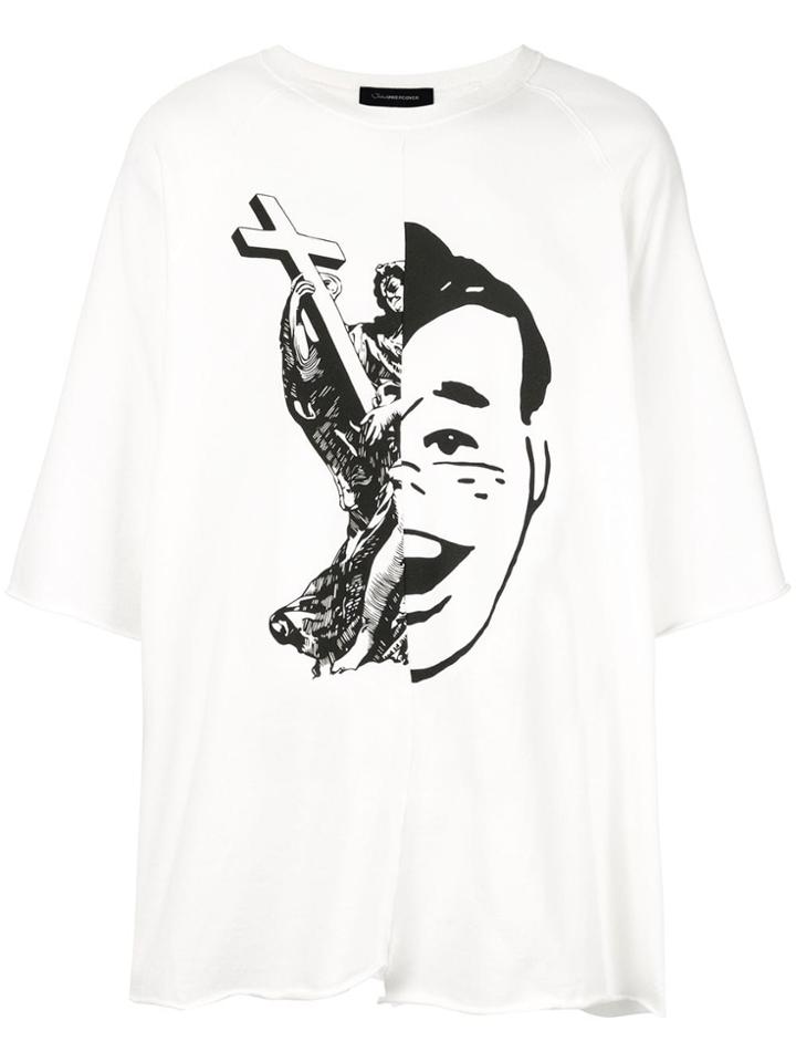 Johnundercover Half-face Print T-shirt - White