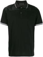 Prada Contrast Panelled Polo Shirt - Black