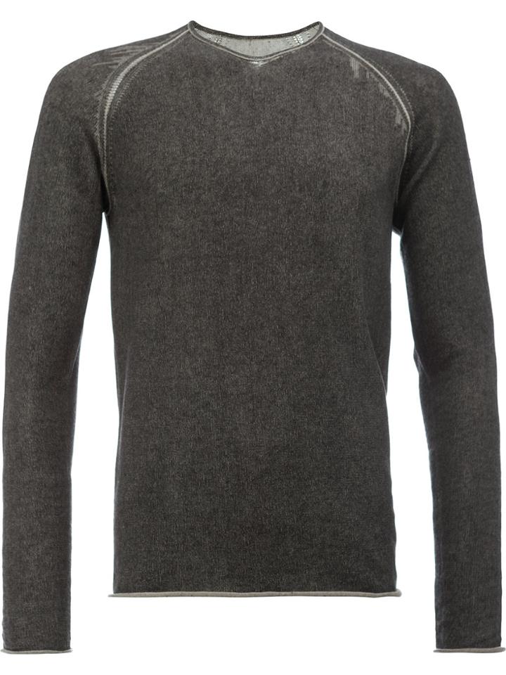 Label Under Construction Exposed Seam Sweater - Black