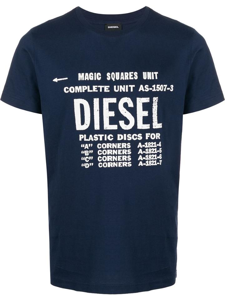 Diesel Logo Printed T-shirt - Blue