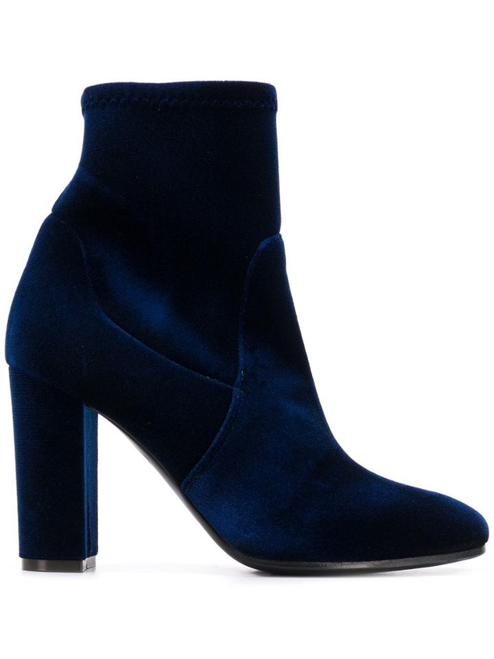 Via Roma 15 Velvet Ankle Boots - Blue
