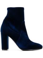 Via Roma 15 Velvet Ankle Boots - Blue