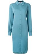 Dvf Diane Von Furstenberg Button Up Shirt Dress - Blue