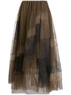 Brunello Cucinelli Ruffle Tulle Layered Skirt - Brown
