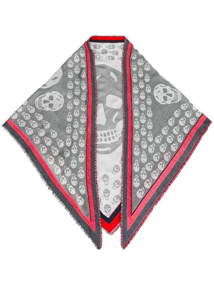 Alexander Mcqueen Skull Scarf, Men's, Black, Cotton/modal/cashmere