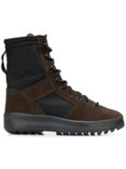 Yeezy Lace-up Panelled Military Boots - Brown
