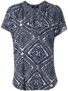 Steffen Schraut Printed V-neck Blouse, Women's, Size: 40, Blue, Viscose