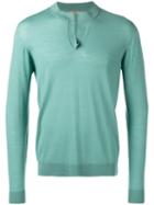 Nuur - Round Split Collar Sweater - Men - Merino - 54, Green, Merino